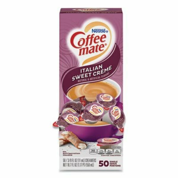Nestle Coffeemate, LIQUID COFFEE CREAMER, ITALIAN SWEET CREME, 0.38 OZ MINI CUPS, 50PK 84652